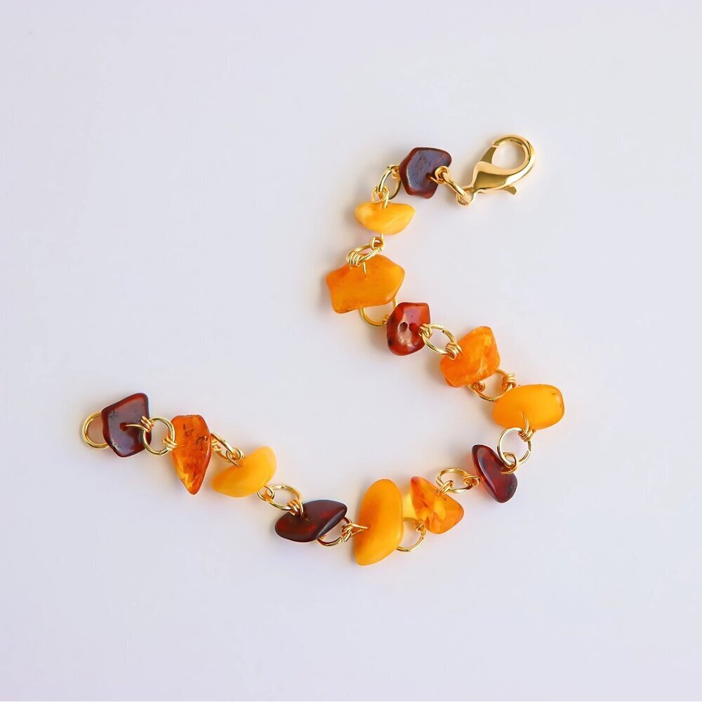 Baltic Amber Chain Bracelet-Handmade - Picture 2 of 4